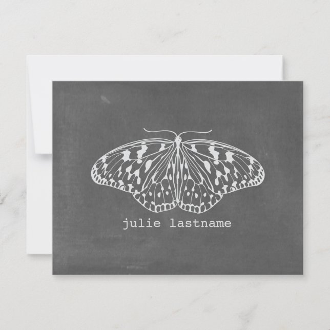 Chalk Inspiriert Butterfly Flat Notecards Mitteilungskarte (Vorderseite)