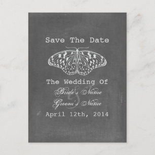 Chalk Inspiriert Schmetterling Save the Date Ankündigungspostkarte