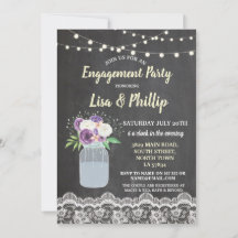 Chalk Lace Floral Jar Einweihung der Engagement Pa