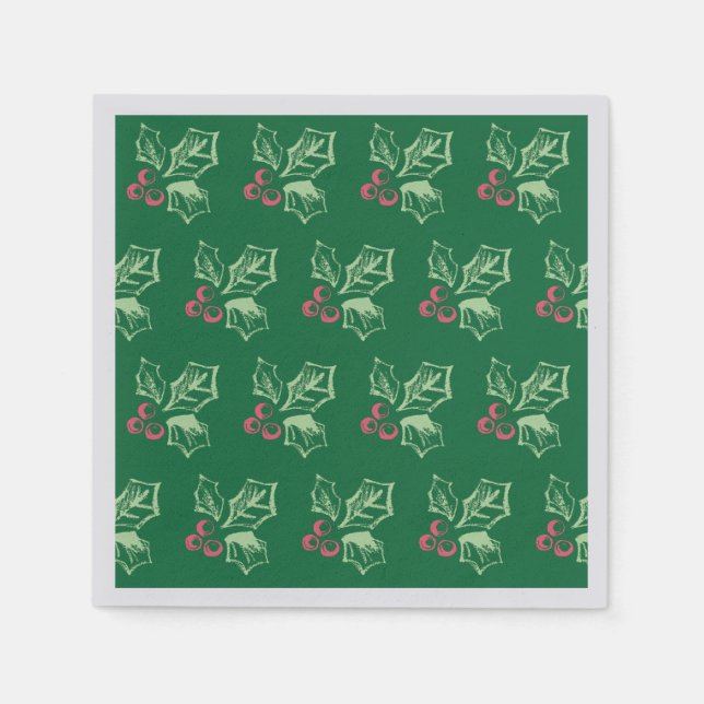 Chalk Mistletoe Pattern Napkins Serviette (Vorderseite)