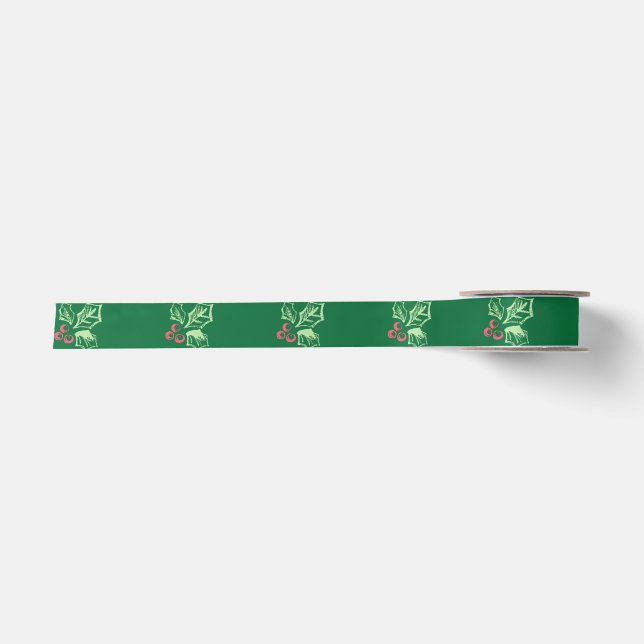 Chalk Mistletoe Pattern Satinband (Vorderseite)