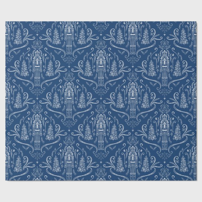 Chalk nutcracker doodle Christmas  Geschenkpapier (Saum)