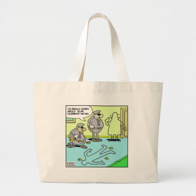 Chalk Outline Funny Police Ohrts & Collectibles Jumbo Stoffbeutel (Vorne)