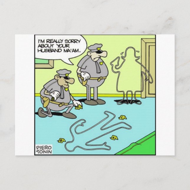 Chalk Outline Funny Police Ohrts & Collectibles Postkarte (Vorderseite)