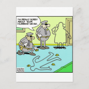 Chalk Outline Funny Police Ohrts & Collectibles Postkarte
