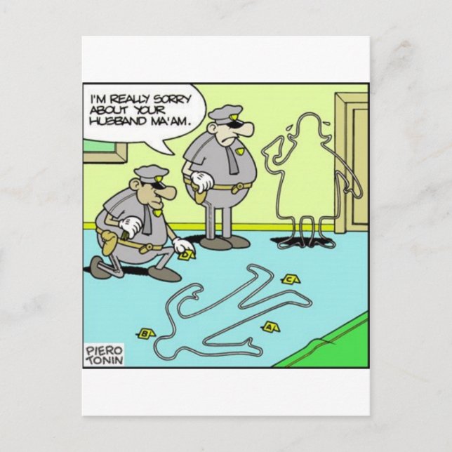 Chalk Outline Funny Police Ohrts & Collectibles Postkarte (Vorderseite)