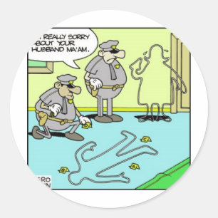 Chalk Outline Funny Police Ohrts & Collectibles Runder Aufkleber