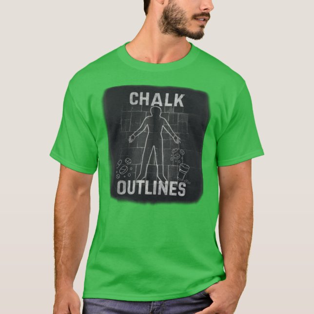 Chalk Outlines Renegade Merch Hi Ren Gill Lyrics M T-Shirt (Vorderseite)