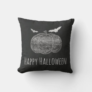 Chalk Pumpkin & Bats Chalkboard Halloween Zuhause Kissen
