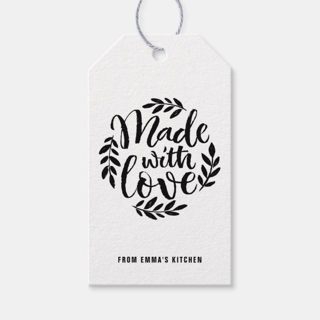 Chalk-Schrift aus Liebe-Kraft-Papier Geschenkanhänger (Vorderseite)