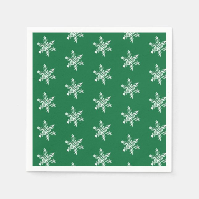 Chalk Snowflake Pattern Napkins Serviette (Vorderseite)