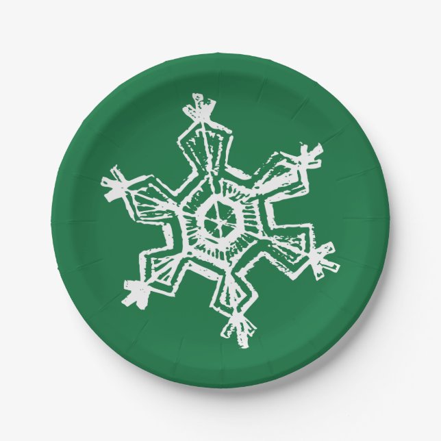 Chalk Snowflake Pattern Pappteller (Vorderseite)