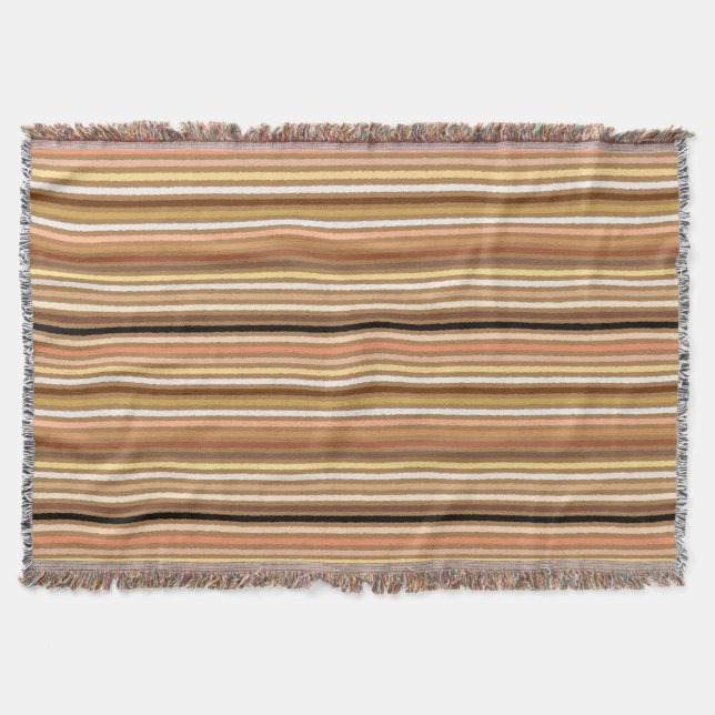 Chalk Stripes - Camel Tan und Gold Decke (Vorderseite)