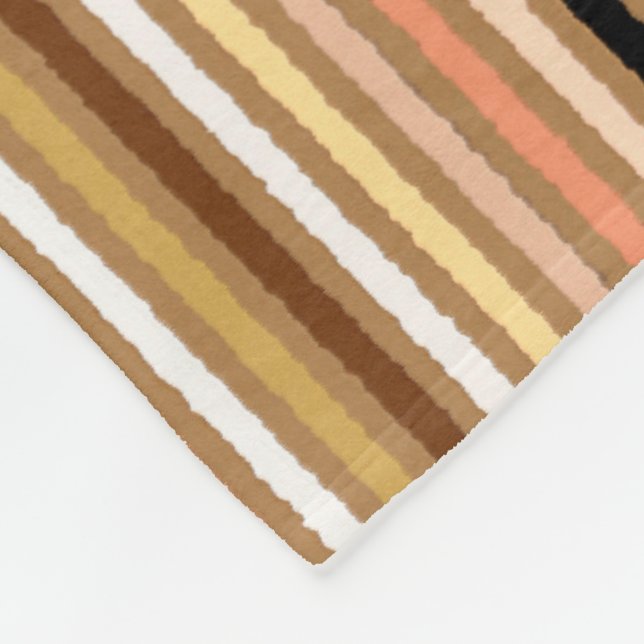 Chalk Stripes - Camel Tan und Gold Fleecedecke (Ecke)