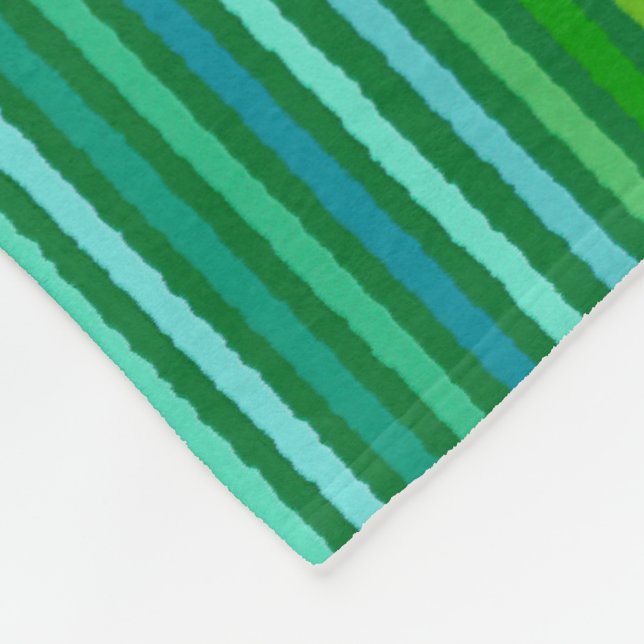 Chalk Stripes - Jade Green und Aqua Fleecedecke (Ecke)