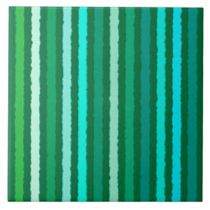 Chalk Stripes - Jade Green und Aqua Fliese