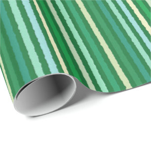 Chalk Stripes - Jade Green und Aqua Geschenkpapier