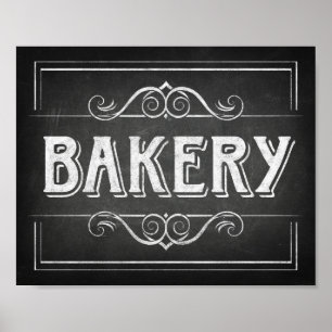 Chalk Style BAKERY Signature Print Poster