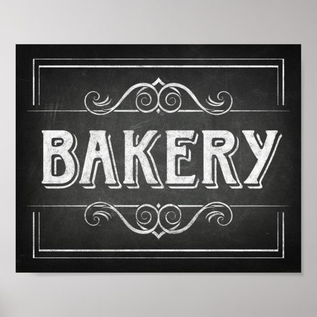 Chalk Style BAKERY Signature Print Poster (Vorne)