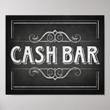 Chalk Style CASH BAR signieren