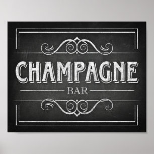 Chalk Style CHAMPAGNE BAR signieren Poster