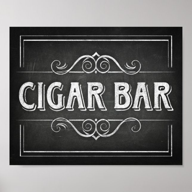 Chalk Style CIGAR BAR signieren Poster (Vorne)