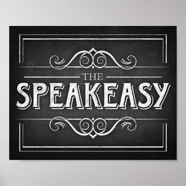 Chalk Style Party Print / SPEAKEASY Sign Poster (Vorne)
