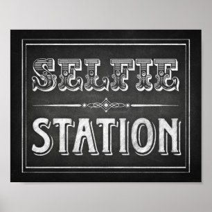Chalk Style SELFIE STATION signieren Poster