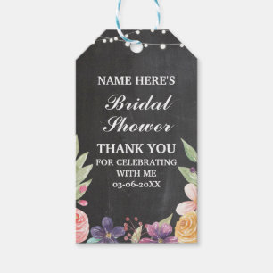 Chalk Vielen Dank Tag Rustic Blume Brautparty Geschenkanhänger