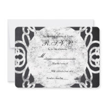 Chalk Vintag Frame Elegante Wedding RSVP Card