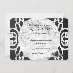 Chalk Vintag Frame Elegante Wedding RSVP Card Einladung