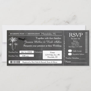 Chalk Wedding Destination Ticket Einladung UAWG