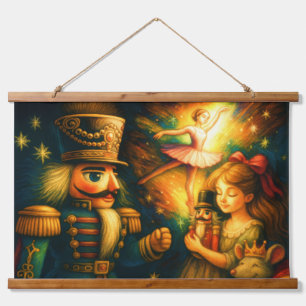 Chalk Zeichne Niedliche Nutcracker Ballet Weihnach Wandteppich Mit Holzrahmen