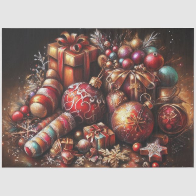 Chalk Zeichnend Weihnachtsgeschenk Candy Ornament Seidenpapier (Vorderseite)