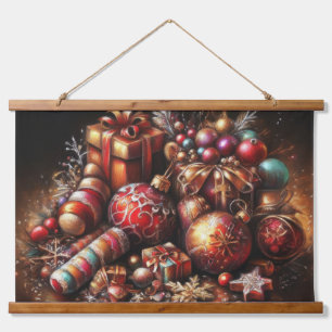 Chalk Zeichnend Weihnachtsgeschenk Candy Ornament Wandteppich Mit Holzrahmen