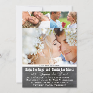 Chalkboad Photo Typography Wedding Invitations Einladung