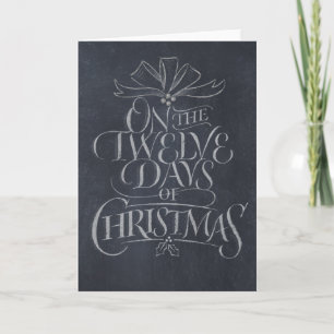 Chalkboard 12 Days of Christmas Chalk Trendy Feiertagskarte