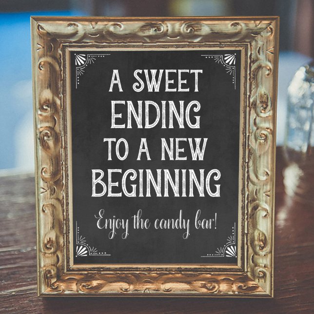 Chalkboard A Sweet Ending New Begin Abschluss Poster (Von Creator hochgeladen)
