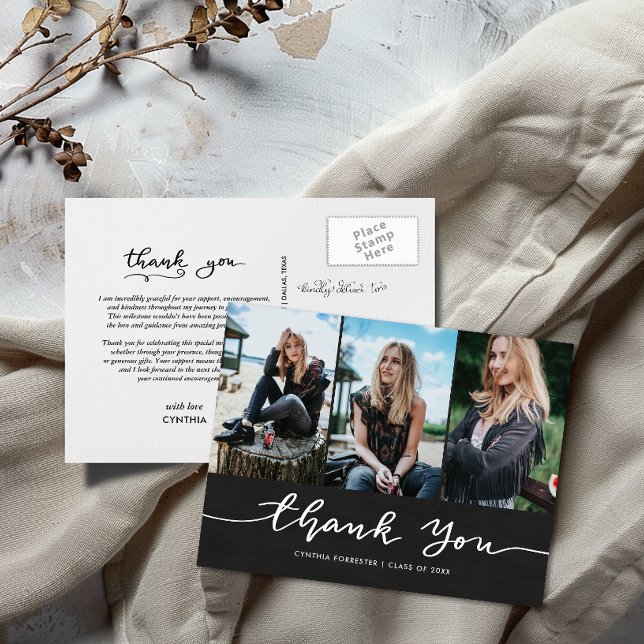 Chalkboard-Abschluss Vielen Dank für Ihr Foto Postkarte (Von Creator hochgeladen)