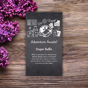 Chalkboard Adventure erwartet Baby Shower Begleitkarte