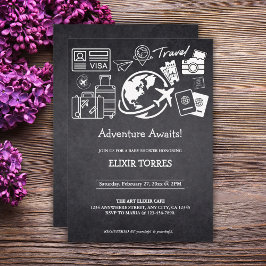 Chalkboard Adventure erwartet Baby Shower Einladung