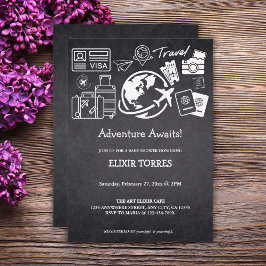 Chalkboard Adventure erwartet Baby Shower Einladung