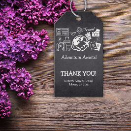 Chalkboard Adventure erwartet Baby Shower Geschenkanhänger