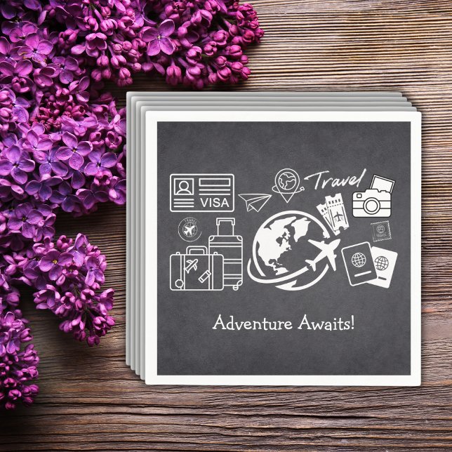 Chalkboard Adventure erwartet Baby Shower Serviette (Von Creator hochgeladen)