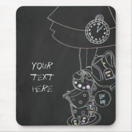 Chalkboard Alice im Wunderland Teacups Challe Mousepad
