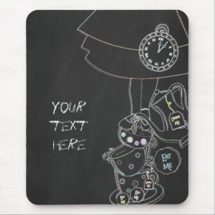 Chalkboard Alice im Wunderland Teacups Challe Mousepad