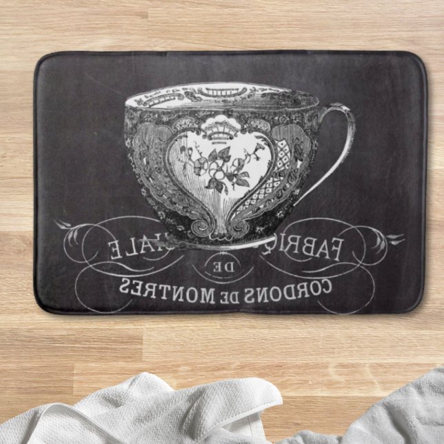 Chalkboard Alice im Wunderland Tee-Party-Tee-Tee Badematte (Chalkboard Alice in Wonderland tea party teacup Bath Mat)