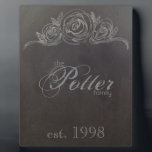 Chalkboard Anniversary Plaque Fotoplatte<br><div class="desc">Passen Sie diese Tafel mit dem "festgelegten Datum" Ihrer Familie an. Ein perfektes Geschenk für Neuvermählte! Schöne und klassische Einrichtung.</div>