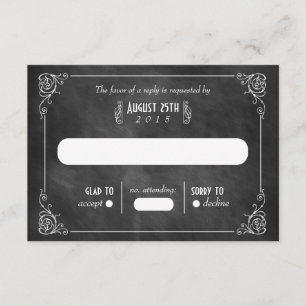 Chalkboard Art Deco RSVP Karten