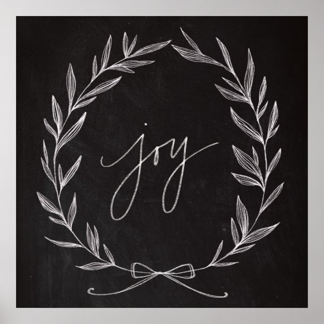 Chalkboard Art - Joy Wreath Poster (Vorne)